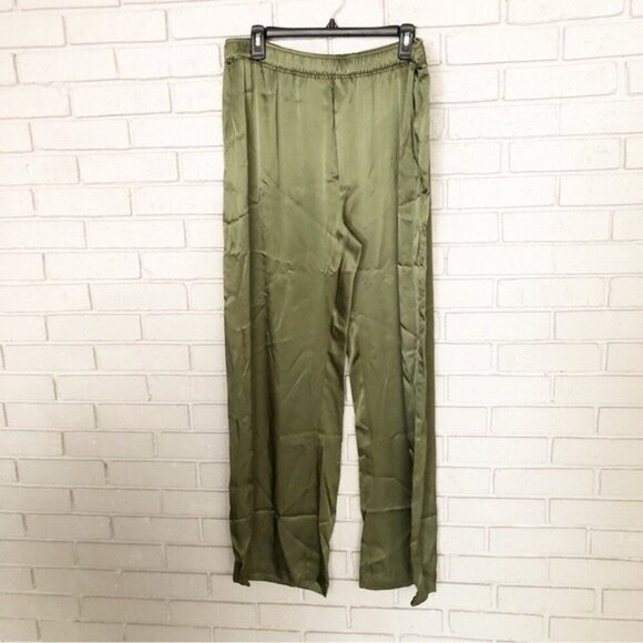 Zara Pants - Zara Women’s Green Flowy Satin Pants - Size XXL